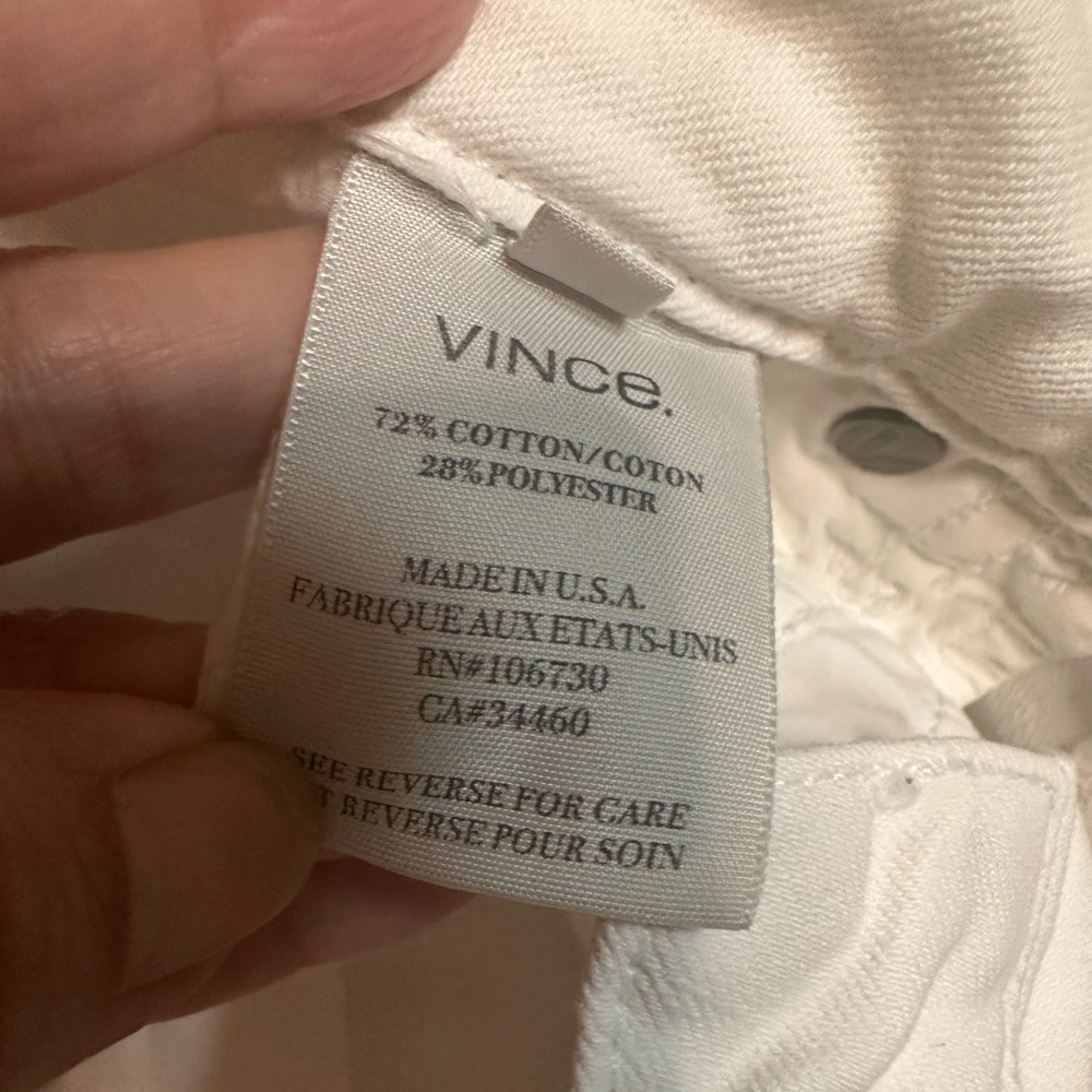 Vince White Tall Skinny Flare Leg Jeans Sz 24 x 36”Inseam - Picture 4 of 13